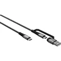 Goobay Goodbay 2-i-1 USB-C til USB-C/USB-A ladekabel 3 meter