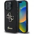 GUESS iPhone 16 Pro Guess Fixed Glitter 4G Metal Logo Deksel - Svart