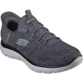SKECHERS for man. 232469 Slip-on shoes: Summits - Key Pace grey (41), Flat, Laces, Sport