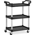 Royal Catering Vežimėlis servitørservice 3 plasthyller 63 x 40 cm opp til 90 kg