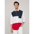 Faconnable Cl Bd Tricolor Band Skjorte Med Lange Ermer