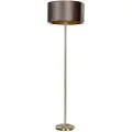 QAZQA Gulvlampe messing med fløyels skjerm brun 50cm - Simplo