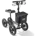 Vevor sammenleggbar knescooter, styrbar kneløper i aluminium med høydejusterbart håndtak og knepute, 12" terrenghjul, doble bremser, benrestitusjonsscooter for brukne ankelfotskader, 350 LBS