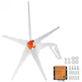 Vevor 500W vindturbingenerator, 12V vindturbinsett, 5-blads vindkraftgenerator med MPPT-kontroller, justerbar vindretning og 2,5 m/s startvindhastighet, egnet for hjem, gård, bobiler, båter