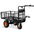 Vevor elektrisk vogn, 500lbs kapasitet, 36V 432W batteridrevet hagevogn i stål med brems, kraftig elektrisk hjelpevogn, materialtransportør, trillebår for gård og hage