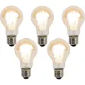 LUEDD Sett med 5 E27 dimbare Kelvin LED-pærer A60 Goldline 8W 806lm 2000-2700K