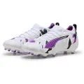 Puma ULTRA 5 MATCH FOREVER FG/AG Football Boots Youth, Shoes, White/Pure Magenta/Feather Gray, 33