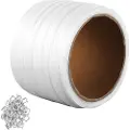 Vevor Packaging vevd snorstropperull, 660 fot lengde x 1/2" bredde x 0,03" tykkelse, 882 lbs bruddstyrke, kraftig bånding av pallstropper, bærbare sterke båndpakkestropper, hvite