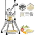 Vevor Kommersiell grønnsakshakker med 0,95 cm blad, kraftig profesjonell matskjærer, Kattex pommes frites-kutter, løkskjærer, rustfritt stål, for tomat, paprika, potet, sopp, sølv