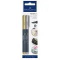 Faber-Castell 160796, 2 stykker, Gull, Metallisk, Pensel tupp, Blå, Gull, Sølv, Rund, 1,5 mm