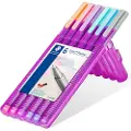 Staedtler triplus 334 - Fineliner - pastel lavender, pastel sky blue, pastel peach, pastel light rose, pastel mint, pastel light gray - vannbasert blekk - 0.3 mm - superfin (en pakke 6)