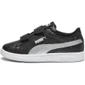 Puma Smash 3.0 Glitz Glam Sneakers Kids, Shoes, Black/Silver/White, 34