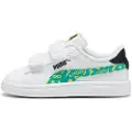Puma Smash 3.0 Masked Hero Toddlers'Sneakers, Shoes, White/Sparkling Green/Lime Sheen, 22