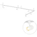 QAZQA Moderne hengende skinnesystem med 5 spotlights hvitt 1-fase - Iconic Jeana