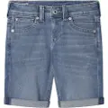 Pepe Jeans unisex for kids. PB800794MR9 Short Slim Gymdigo blue (16años= 176cm), Casual, Cotton, Denim, children's fashion