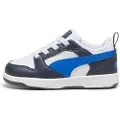 Puma Rebound V6 Lo Toddlers'Sneakers, Shoes, White/Hyperlink Blue/Galactic Gray, 21