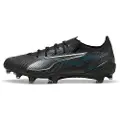 Puma ULTRA 5 ULTIMATE FG Football Boots Unisex, Shoes, Black/Silver/Bright Aqua, 36
