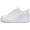 Puma Rebound V6 Lo Kids'Sneakers, Shoes, White/Cool Light Gray, 27.5