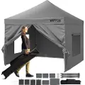 Vevor Pop Up Baldakin Telt Utendørs Gazebo Telt 304,8 x 304,8 cm med sidevegger mørkegrå