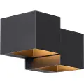 QAZQA Moderne vegglampe sort 2-lys - Transfer Double