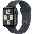 Apple Watch SE (GPS) - 2. generasjon - 40 mm - midnattsaluminium - smartklokke med sportsbånd - fluorelastomer - midnatt - båndbredde: M/L - 32 GB - Wi-Fi 4, Bluetooth - 26.4 g