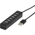 Vivanco - hub - 7 ports USB-hub - 7 porter - Svart