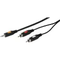Vivanco Audiokabel, 1x 3.5 mm Hann - 2xRCA Hann, 2.5 m