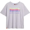 Superdry for woman. W1011752A Neon Rainbow T-shirt lilac (XS), Casual, Purple, Cotton, Short sleeve