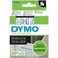 Dymo D1 tape, 12mm x 7m rull, blå på hvit