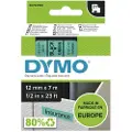 Dymo D1 tape, 12mm x 7m rull, sort på grønn