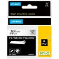 Dymo Rhino permanent polyester 19mm x 5.5m - sort på klar
