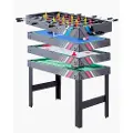 Vevor 4-i-1 kombinasjonsspillbordsett, 48" airhockeybord, multikombinasjonsbord med airhockey, biljard, fotball, bordtennis, pucker og pucker, sportsarkadebord for familierom og kontor