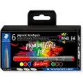 Staedtler pigment brush pen Basic Colour 6pcs