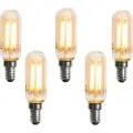 LUEDD Sett med 5 E14 dimbare LED-pærer gull T25 4W 300 lm 2200K