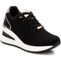 Xti for woman. 14372102-NEGRO Trainers 143721 black (38), Fabric, 3 to 5 cm, Laces, Casual