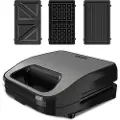 Black & Decker Sandwich Waffle 750 W sandwichgrill med 3 utskiftbare plater