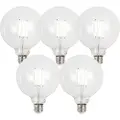 Luumr Sett med 5 E27 Dimbare LED-pærer G125 Klar 7W 806lm 2700-6500K