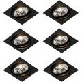 QAZQA Sett med 6 nedfellbare justerbare spotlights i sort - Chuck 111