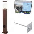 QAZQA Utendørslampe rustbrun 80 cm med stikkontakt IP44 - Malios