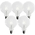 LUEDD Sett med 5 E27 3-trinns dimbar LED spiral filament G125 4W 450lm 3000K