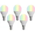 Luumr Sett med 5 smarte E14 LED-pærer G45 Opal RGBW 4,9W 470 lm 2700-6500K