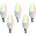 Luumr Sett med 5 smarte E14 LED-pærer C37 Opal RGBW 4,9W 470 lm 2700-6500K