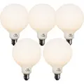 LUEDD Sett med 5 E27 3-trinns dimbar LED-pære opal G125 4W 450lm 3000K