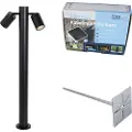 QAZQA Stående utelampe sort 80 cm IP44 justerbar 2-lys - Duo
