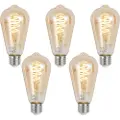 Luumr Sett med 5 Smart E27 Dimmbar LED-pære ST64 Amber 4,9W 320lm 2500K