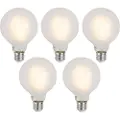 Luumr Sett med 5 Smarte E27 dimbare LED-pærer G95 Matt 7W 806lm 2700-6500K