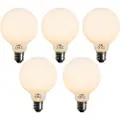 LUEDD Sett med 5 E27 Dimbar LED-pære Opal G95 5W 450lm 2200K