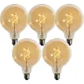 LUEDD Sett med 5 E27 dimbare LED-pærer spiralfilament gull G125 4W 270 lm 2200K