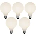 LUEDD Sett med 5 E27 3-trinns dimbar LED-lampe G95 frostet glass 5W 550 lm 2700K