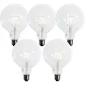 LUEDD Sett med 5 E27 3-trinns dimbare LED spiralfilamentpærer G125 4W 450 lm 2700K